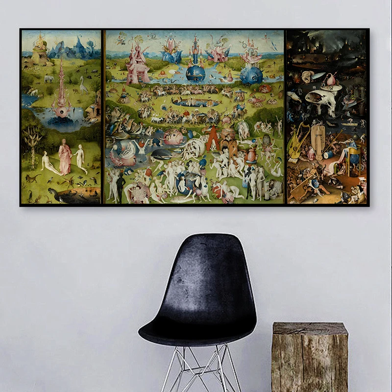 The Garden Of Earthly Delights Hieronymus Bosch Art Print Poster for Wall Abstract Canvas Painting Decorative Pictures Bedroom