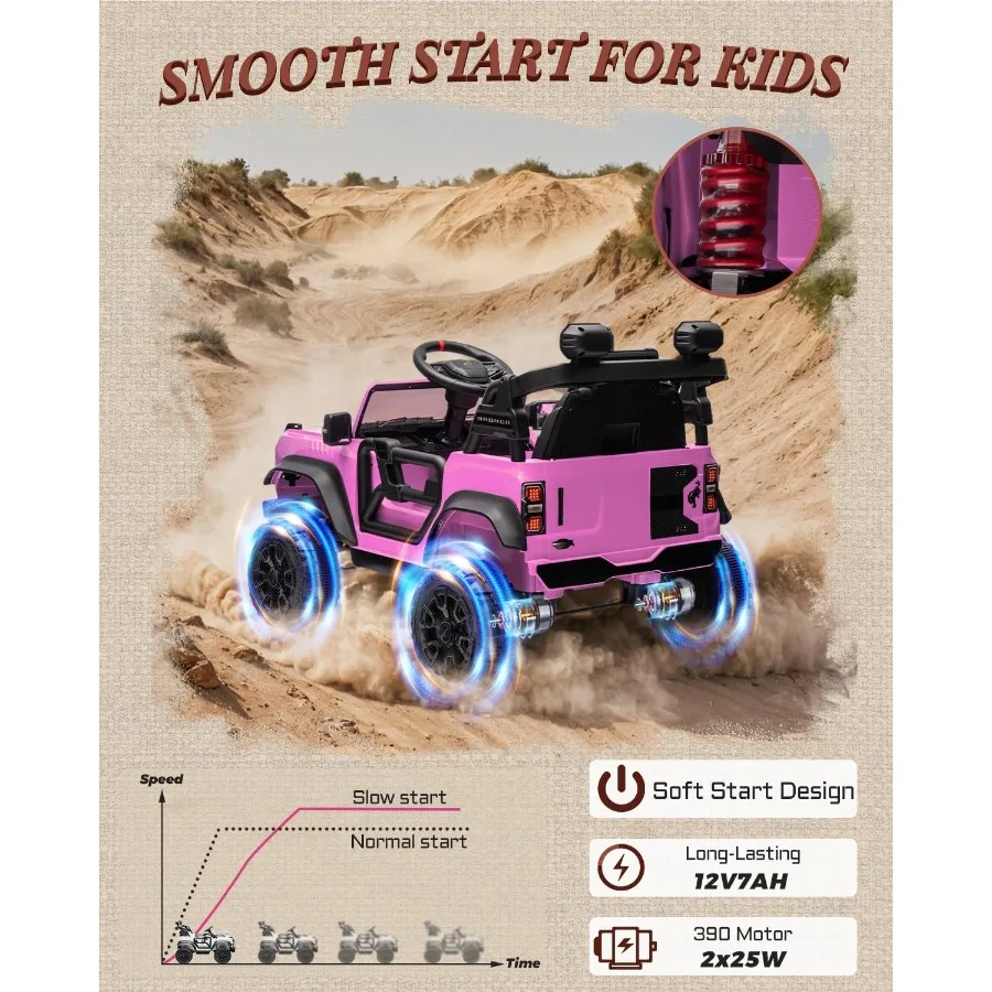 幼児向け12V電動乗用玩具、リモコン付きフォード・ブロンコ・ラプター子供用乗用車、12ボルトバッテリー駆動車