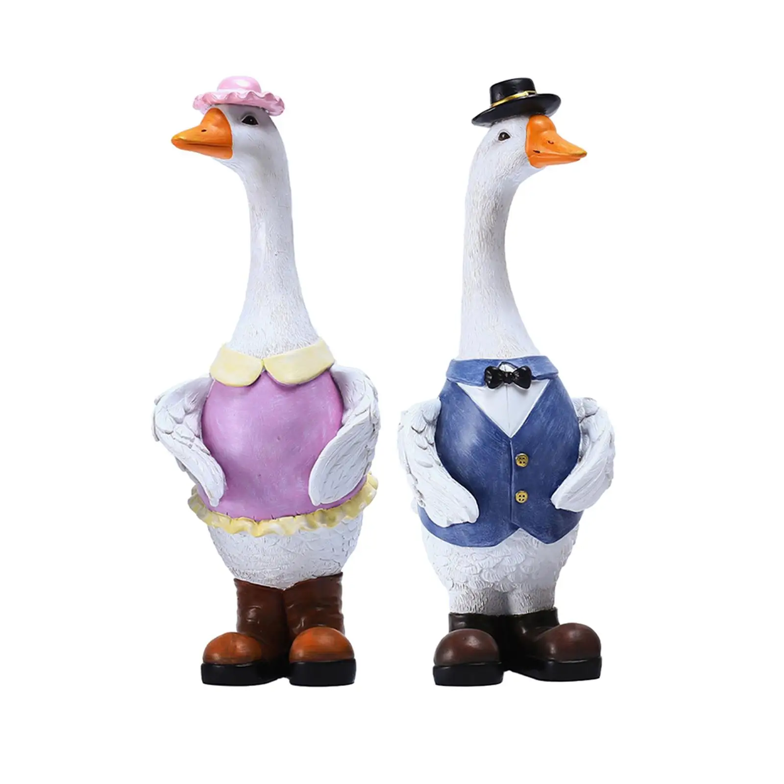 Nordic Goose Statues, Resin Collectible Cute Landscape Crafts Lifelike Animal