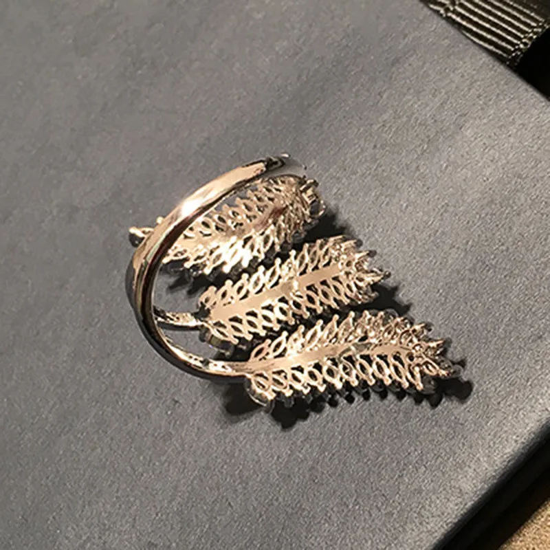 925 فضة خاتم على شكل ورقة شجر للنساء ماركيز زركون متعدد الطبقات تألق مجوهرات الزفاف خواتم افتتاح الإناث #5