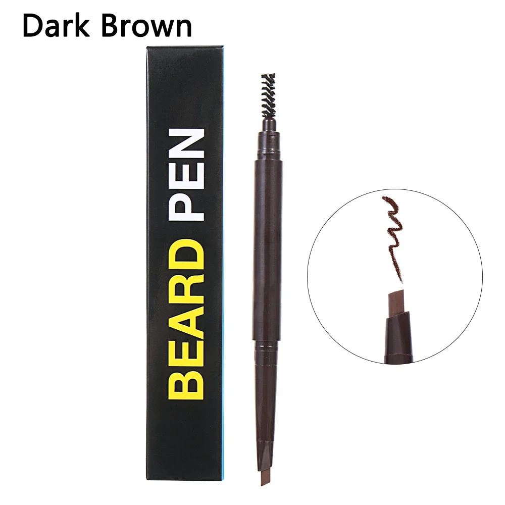 3-Color Waterproof Beard Filling Pencil & Brush Set