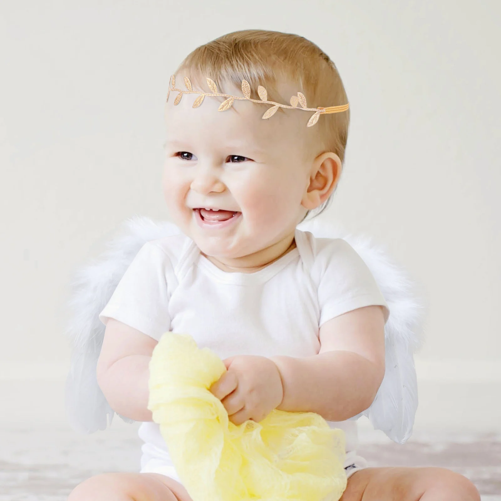 

1 set 1 Set Angel Wings Leaf Headband Newborn Baby Photo Props Reusable Durable Costume Accessory Baby Shower Gift Wing Decor