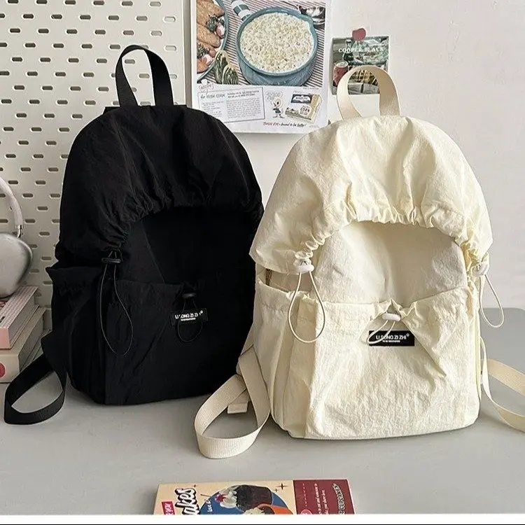 Bookbag Girls Nylon Lightweight Solid Soft Water-repellent Japan Style High-Capacity Backpack