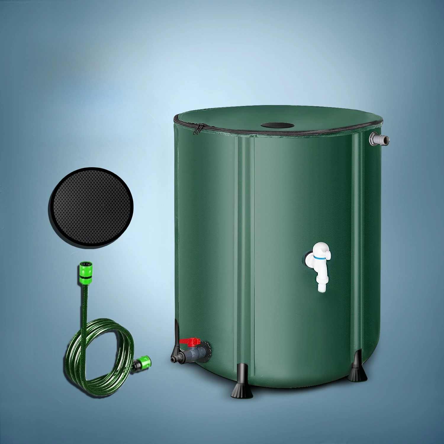 Large Capacity Rain Water Recovery Storage Tank Collapsible Filter Impurities Rain Barrel Water Collector 100-500L Rain Bucket