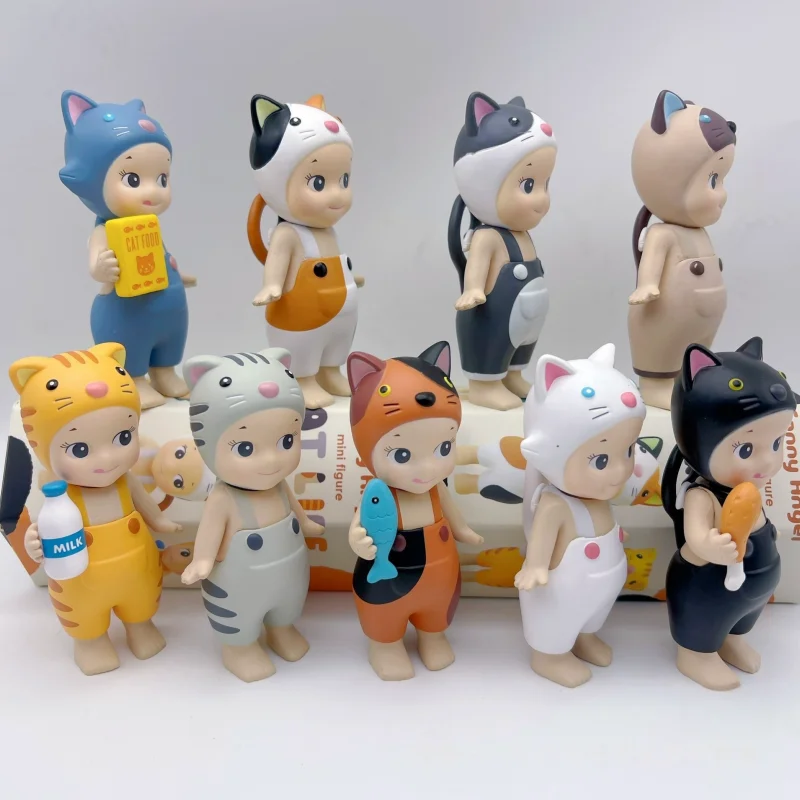 Sonny Angel Random Box Meow Meow Daily Series Cat  Blind Box Anniversary Desktop Anime Figures Ornaments Doll Christmas Gift Toy