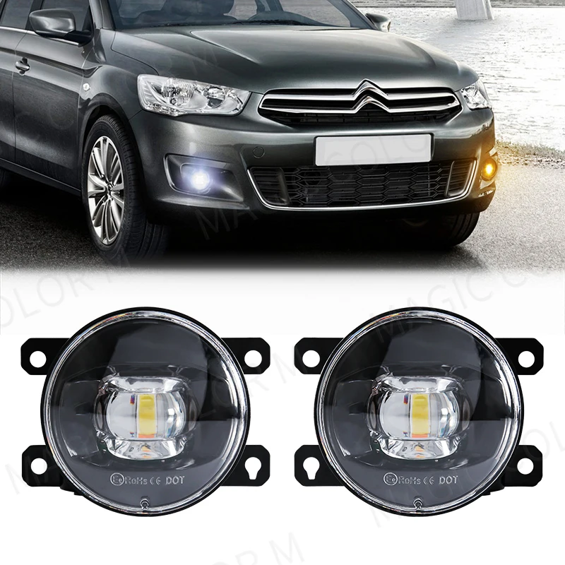 

GEFENSI LED Fog Light For Citroen Ford Honda Suzuki Isuzu Mitsubishi Renault Auto Car Fog Lamp 8000LM 30W White Yellow 12V Water