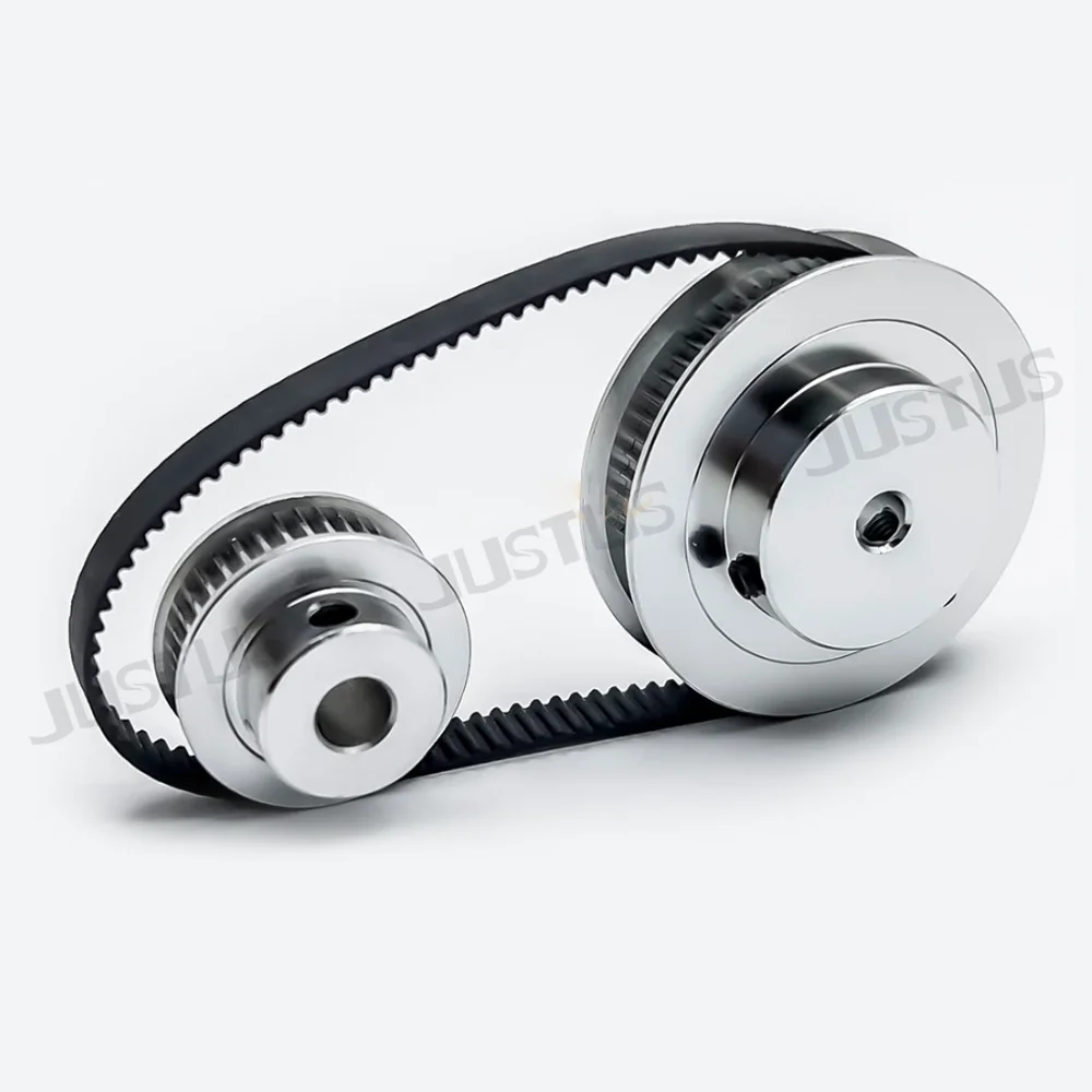2GT 30T:60T BF Type Synchronous Pulley Belt Kit 1:2 Reduction Ratio Mechanical Transmission Assembly Bandwidth 6mm Belt
