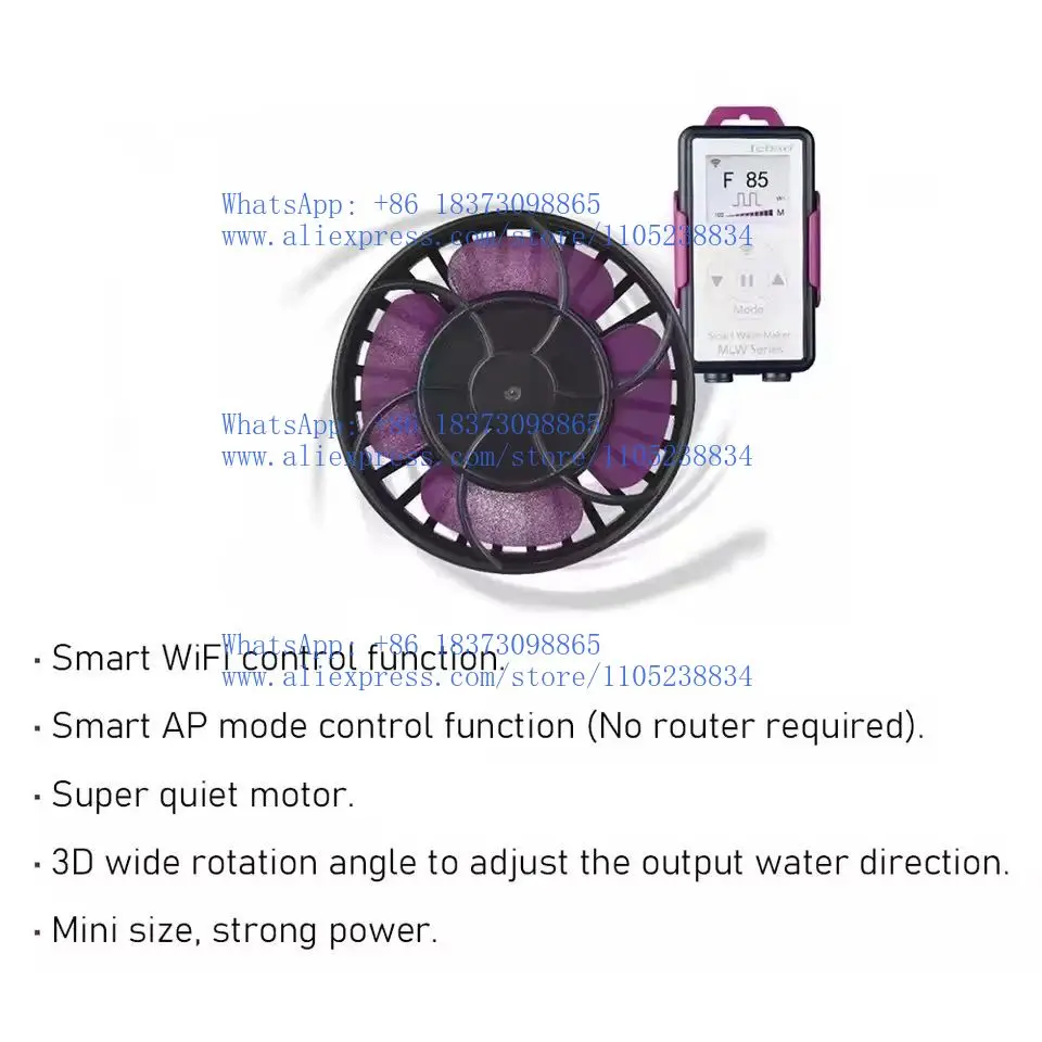 

MLW series aquarium intelligent wave pump with WiFi LCD controller, suitable for fish tank