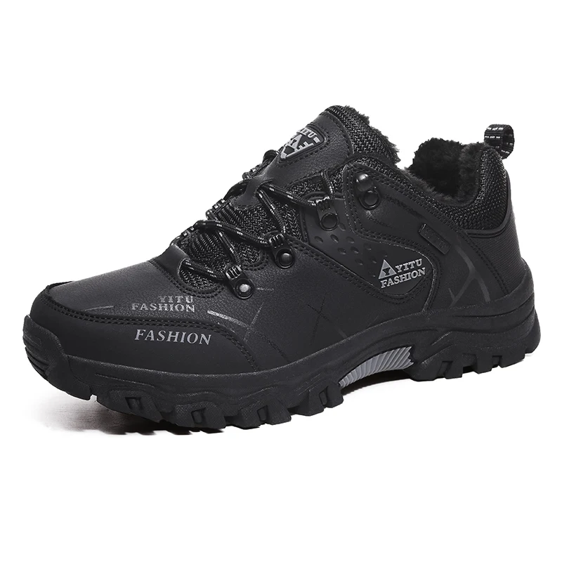 Men Hiking Sneakers Thick Warm Inner Anti‑Collision Hard‑Wearing Winter Trekking Snowy Mountain Wilderness mountaineering shoes
