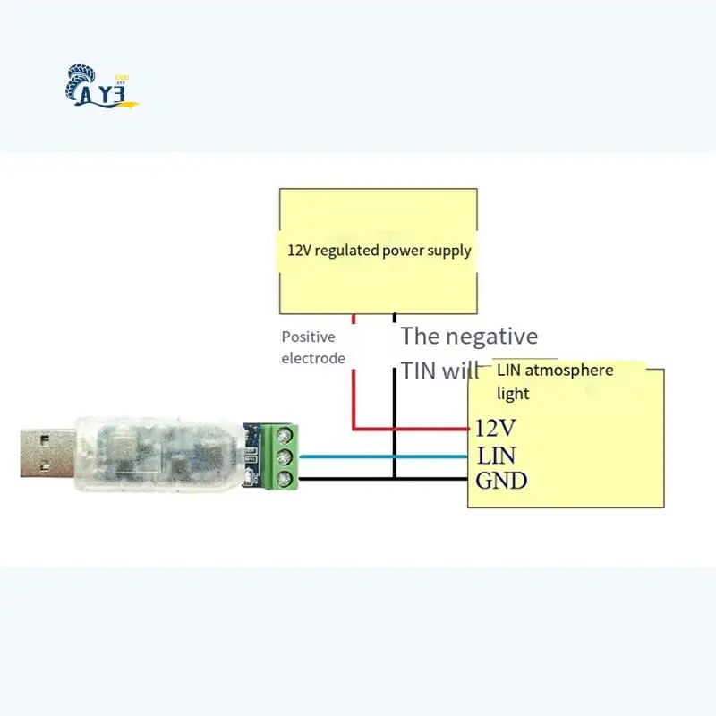 AY03-LIN Controller di analisi bus USB a LIN Depuratore LIN Analizzatore bus LIN (1 PZ)