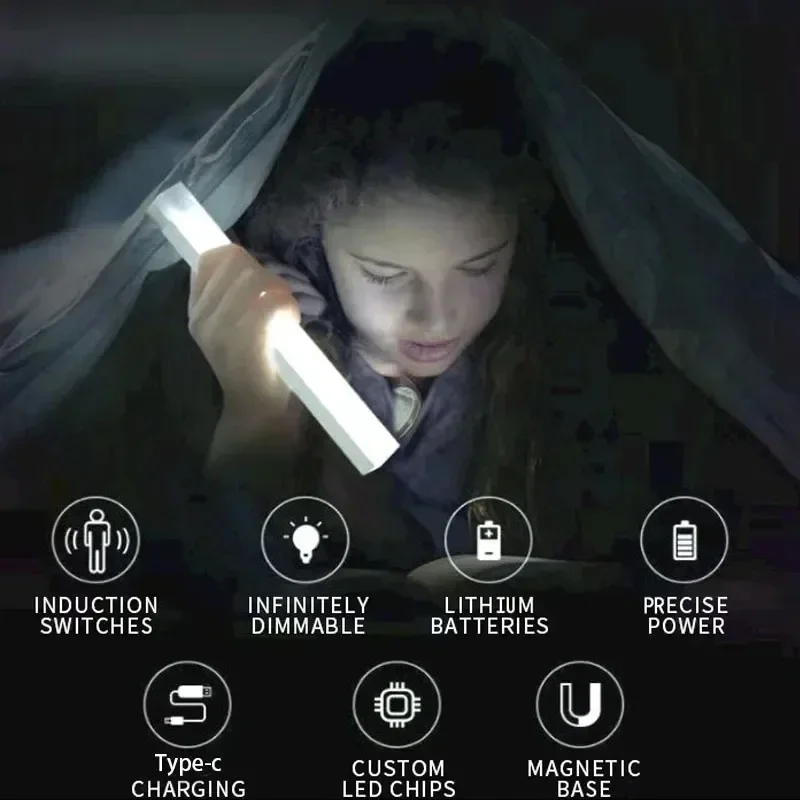 Oświetlenie kuchenne Oświetlenie Led Szafka do przechowywania Lampy nocne Lampy oświetleniowe USB Dekoracja Oświetlenie szafy Schody Bezprzewodowe