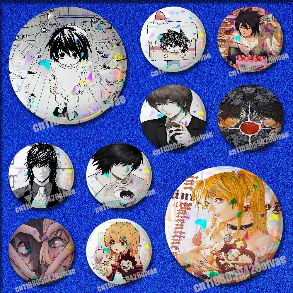 D-Death N-Note Teru Mikami L Misa Insignia Badge Cover For Ornament 75mm 25mm 44mm Brooch Button Round Pins