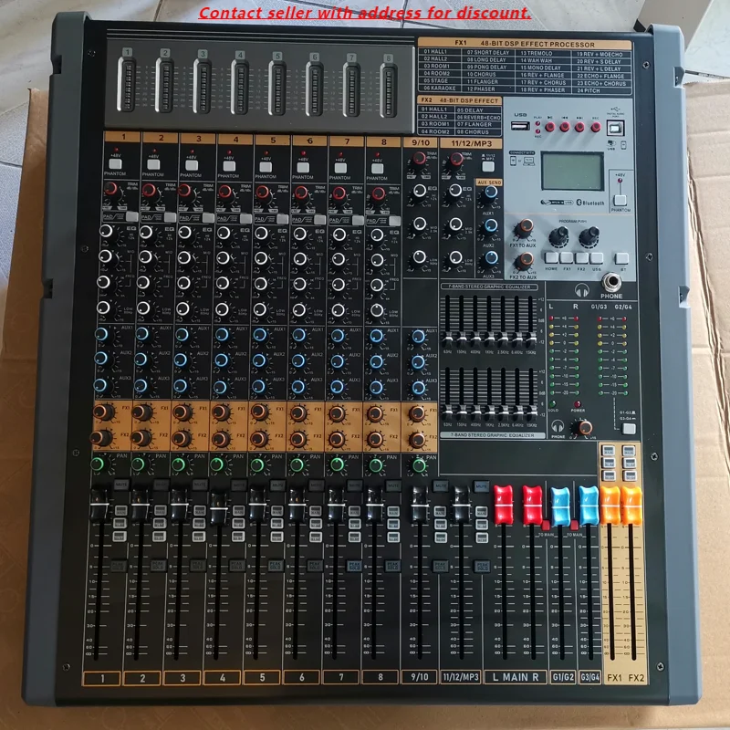 Analog Live Mixing 12 Channels Professional Audio Mixer Dual DSP Effect MP3 USB Soundcard Mixer Desk Console