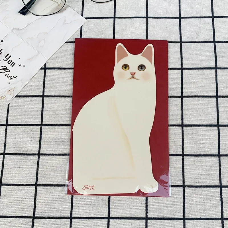 High Quality!1PC Cute Cat Folding Greeting Card Birthday Christmas Cards Envelope Writing Paper Stationery Gifts