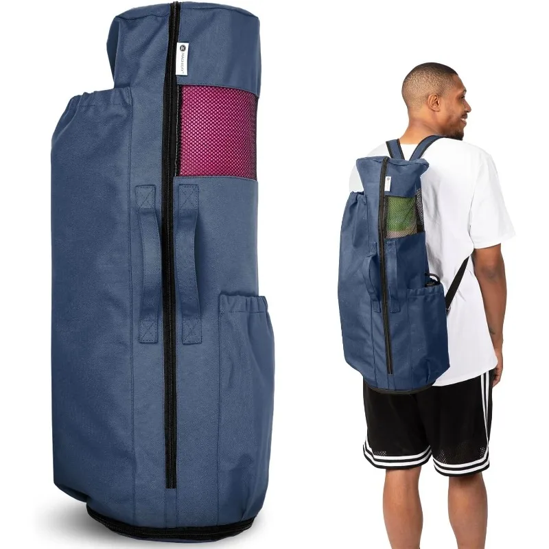 

Yoga Mat Bag - for Women and Men, Yoga Bag with Pockets and Adjustable Strap, Yoga Mat Carrier, Fits Mats Blocks and Yo