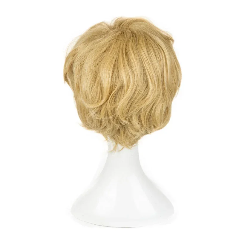 Sailor Uranus Tenoh Haruka Short Wig Cosplay Costume Linen Blonde Heat Resistant Synthetic Hair Wig Hairnet