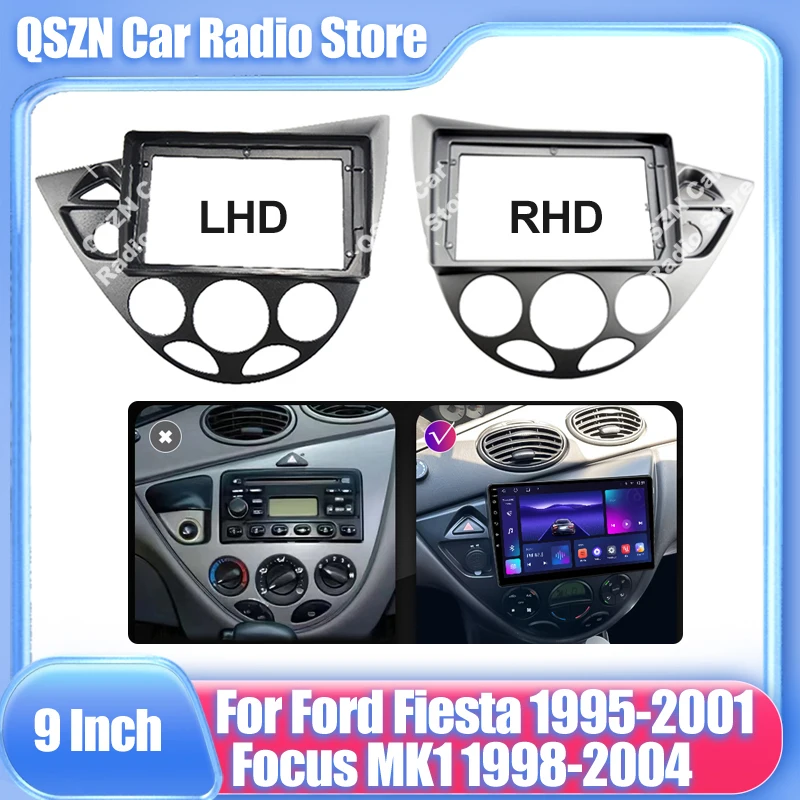 

QSZN 9 Inch 2Din Car Android Radio Frame Fascia Panel Cable Adapter For Ford Focus MK1 1998-2005 Car Multimedia Mount Kit