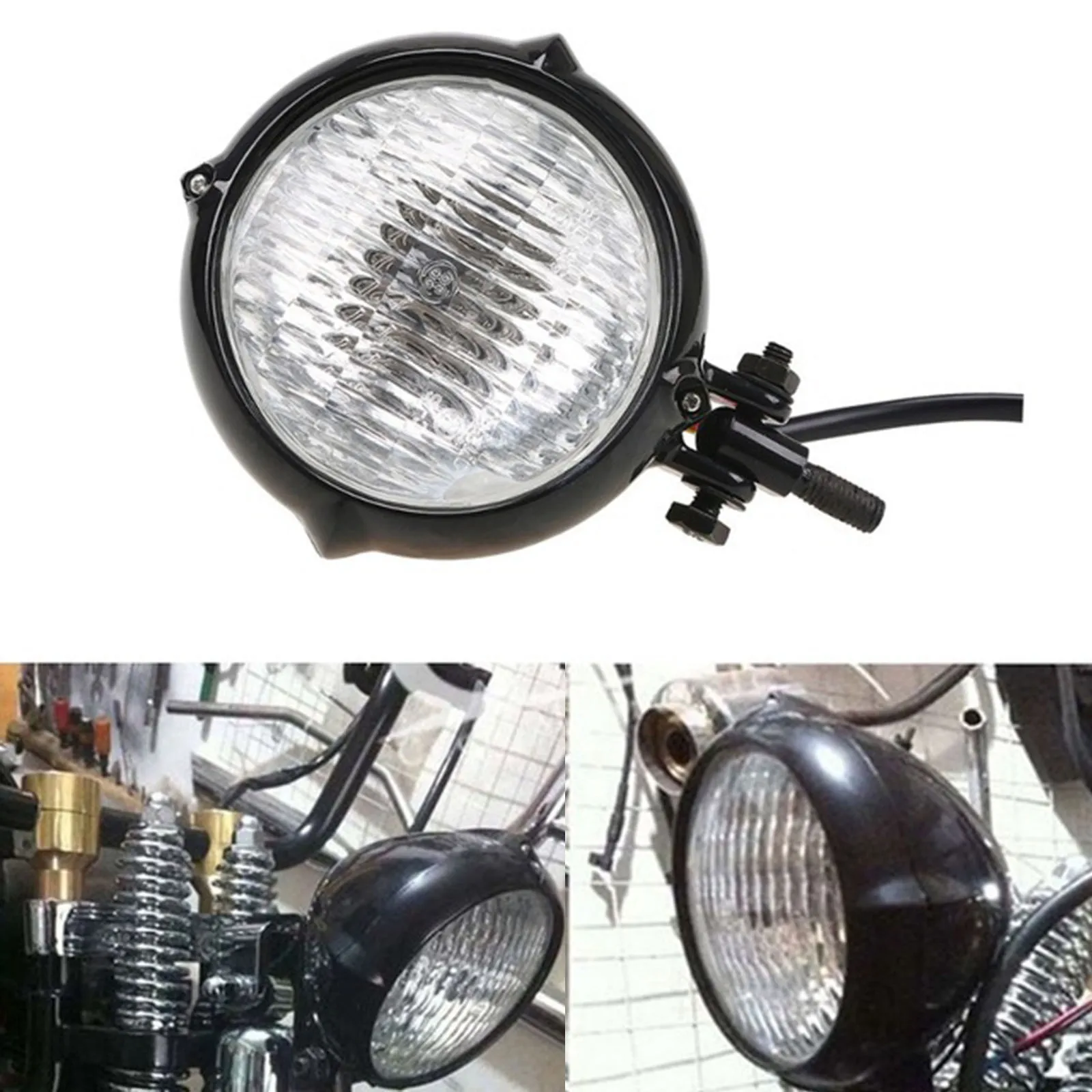 1 Motorcycle Headlight Motorcycle Spotlight Direct Replaces Practical Bright Electric Bike Headlamp Easy to Install Replacement