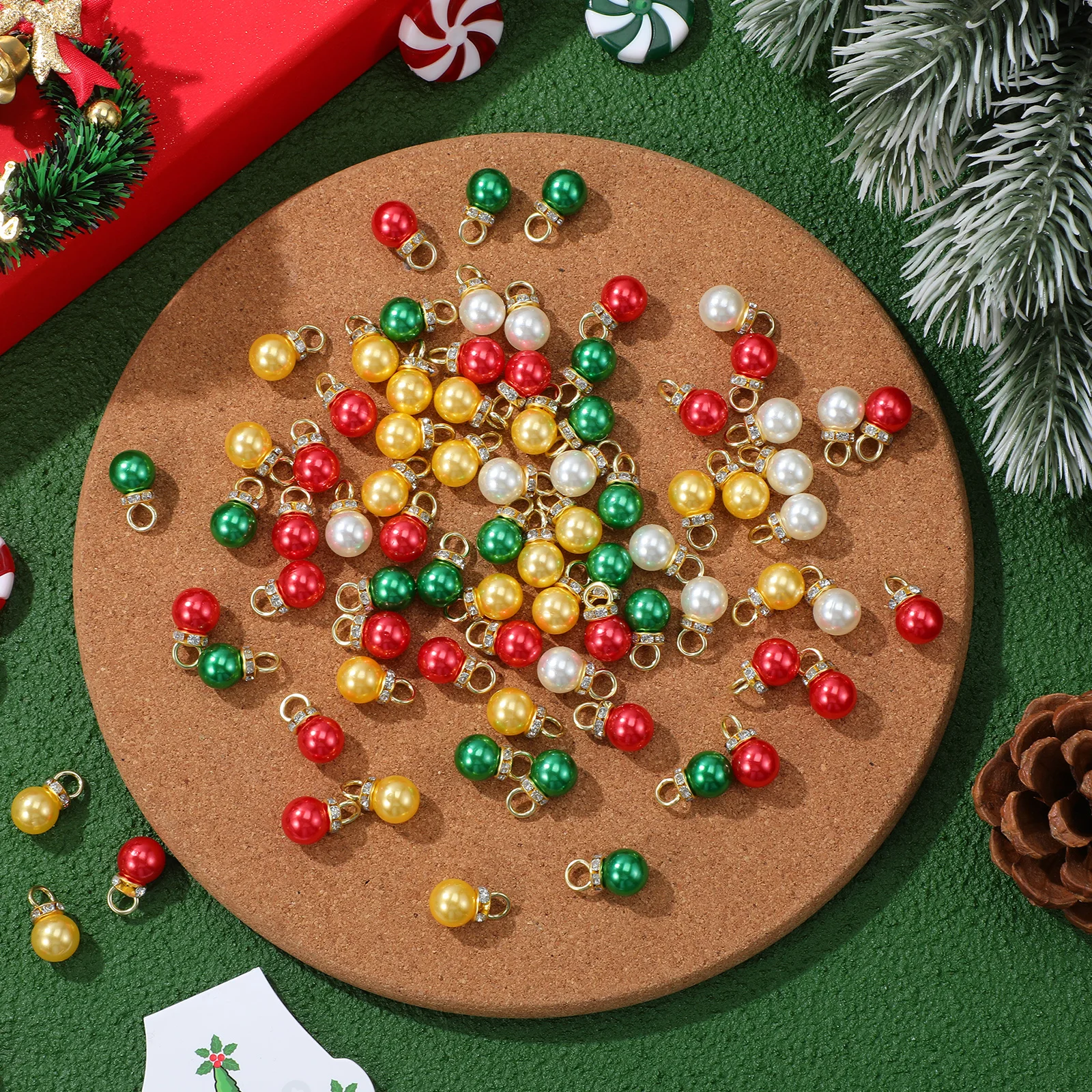 

200pcs Christmas Pearl Ornaments Mini Ball Tree Decorations For Holiday Party Indoor Outdoor Xmas Hanging Baubles Home