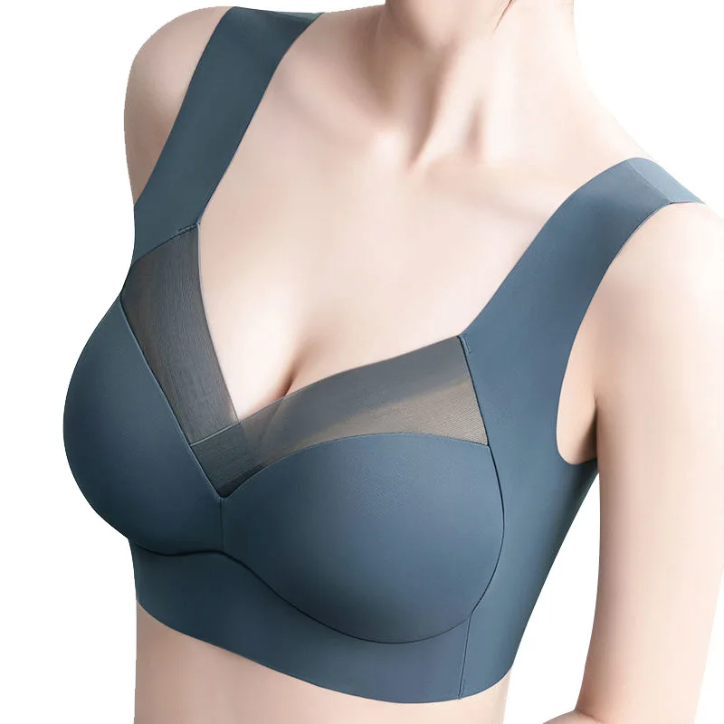 Integrated Ice Silk Seamless Underwear Without Underwire Holding Lightweight Comfortable Sports Sleep Bra  Simple Fashion