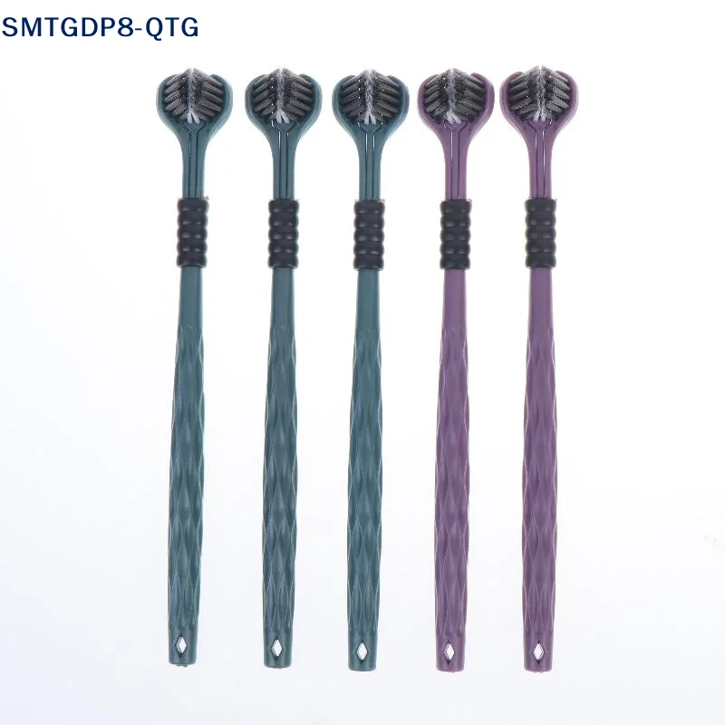 *5Pcs Three Sided U Shape Toothbrush With Soft Carbon Gold Bristles Full Wrapped Cleaning Perfect For Daily Oral Care Home Use