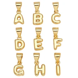 OCESRIO Little Polished Bubble Letter Pendant for Necklaces Gold Plated Initial Name Custom Jewelry Making Supplies pdtb557