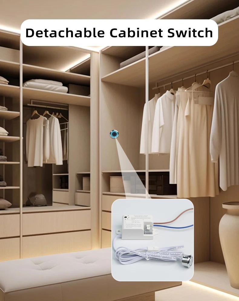AC 85V/265V Infrarot-Bewegungsmelder-Relaisschalter mit 5-8cm Erfassungsbereich 60W/100W IP21 Smart für Schrankanwendungen – Detail 1