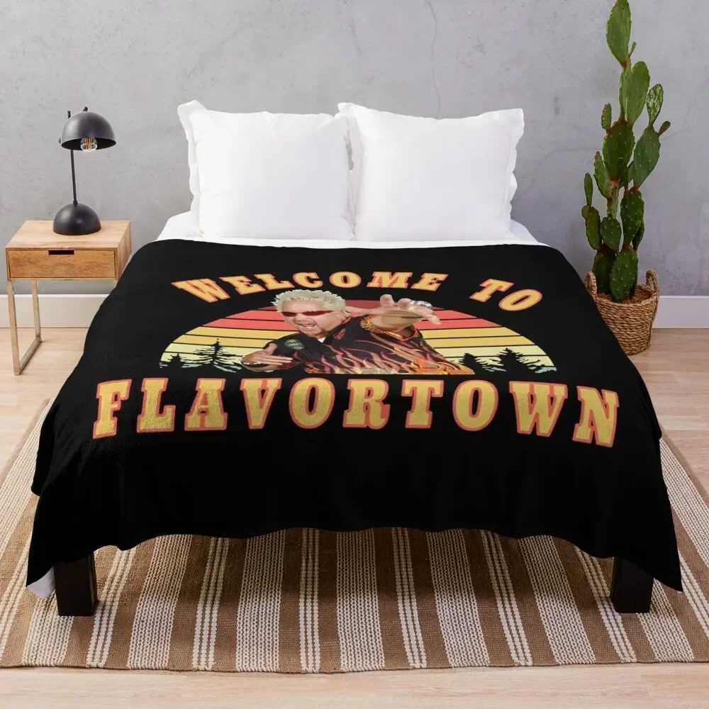 

New Guy Fieri Fans Flavortown Throw Blanket funny gift Retros Blankets Winter beds Soft Plush Plaid manga Thermal Blankets