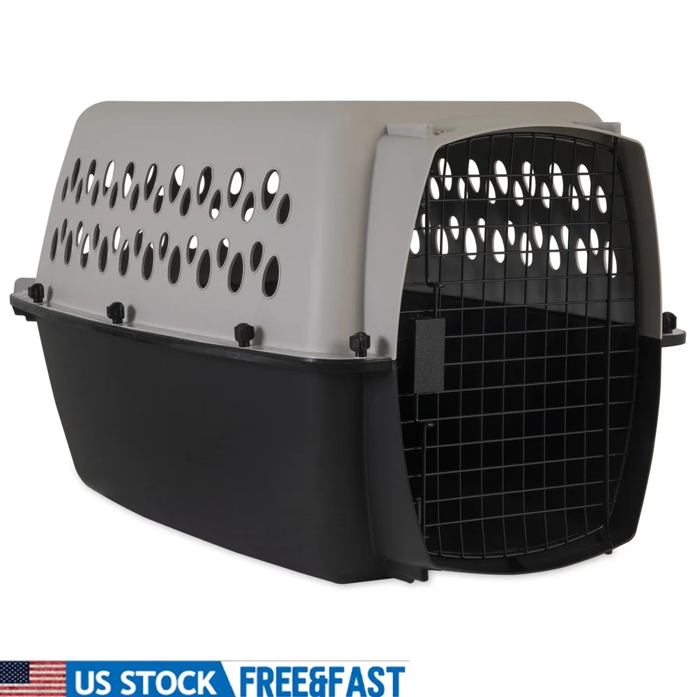 

Portable Dog Crate Plastic Travel Kennel Small Medium Carrier Airline Approved Pet Housebreaking Durable Construction Safe