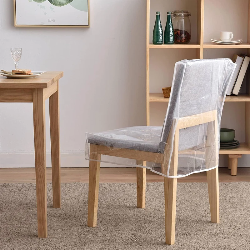 1pcs PVC Chair Covers Transparent Dining Chair Protectors Dustproof Set with Backrest Seat Covers for Home
