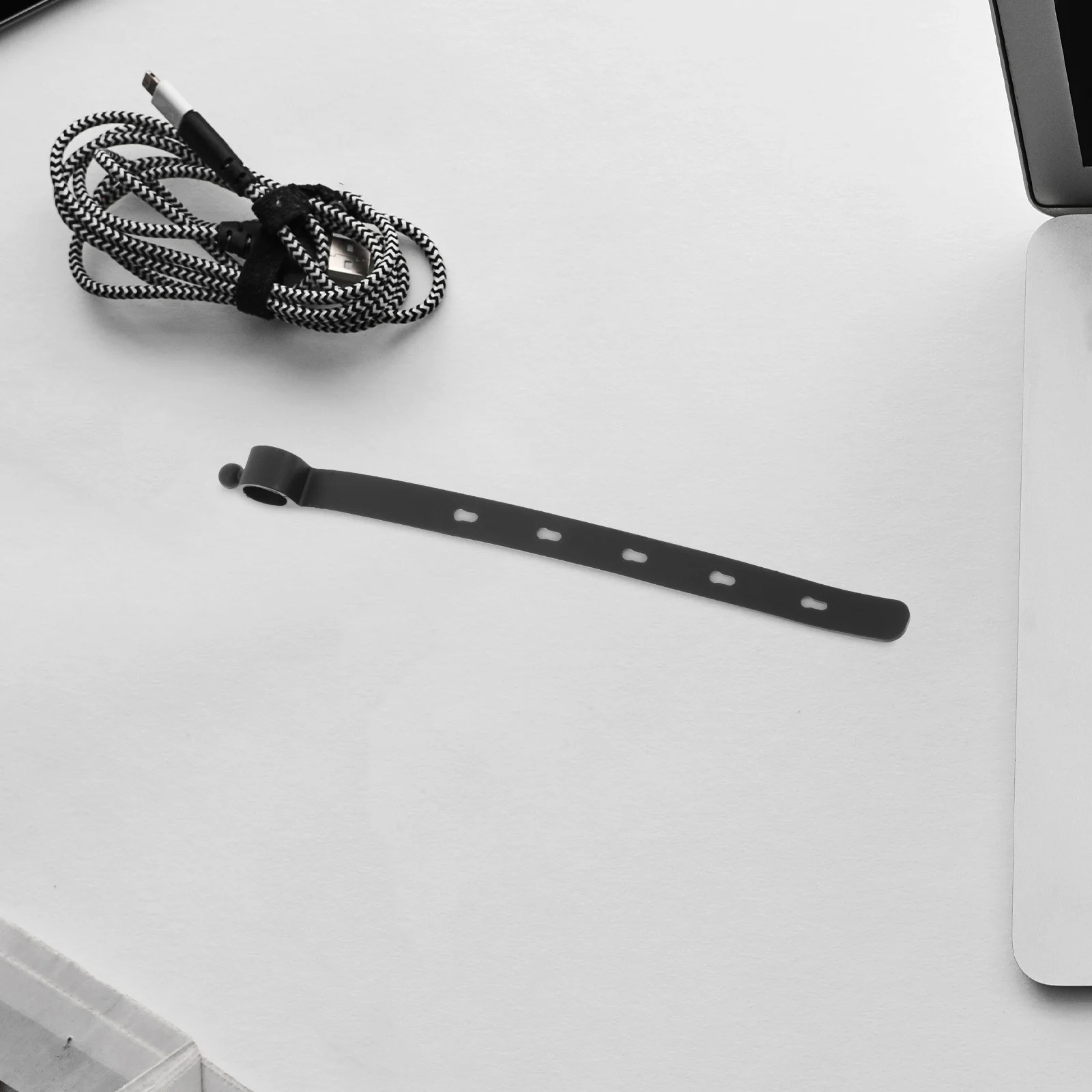 

10Pcs Silicone Cable Ties Reusable Flexible Cord Keeper for Organizing Power USB Charging Audio Headphone Cables Desktop Wire