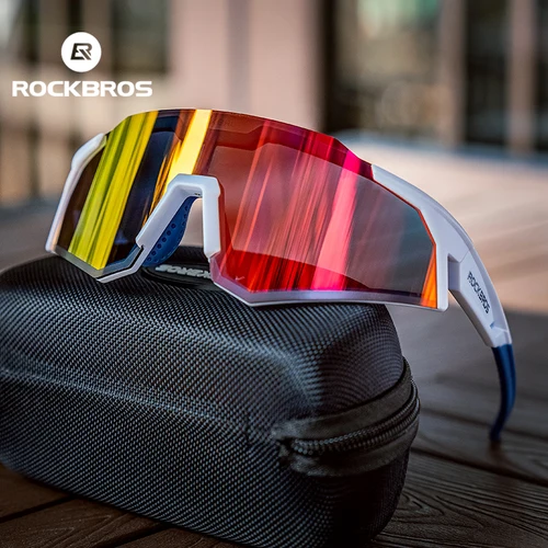 Imagen 2 del producto ROCKBROS-gafas fotocromáticas de ciclismo para hombre y mujer, lentes polarizadas ajustables con soporte para la nariz, montura para miopía, deportivas