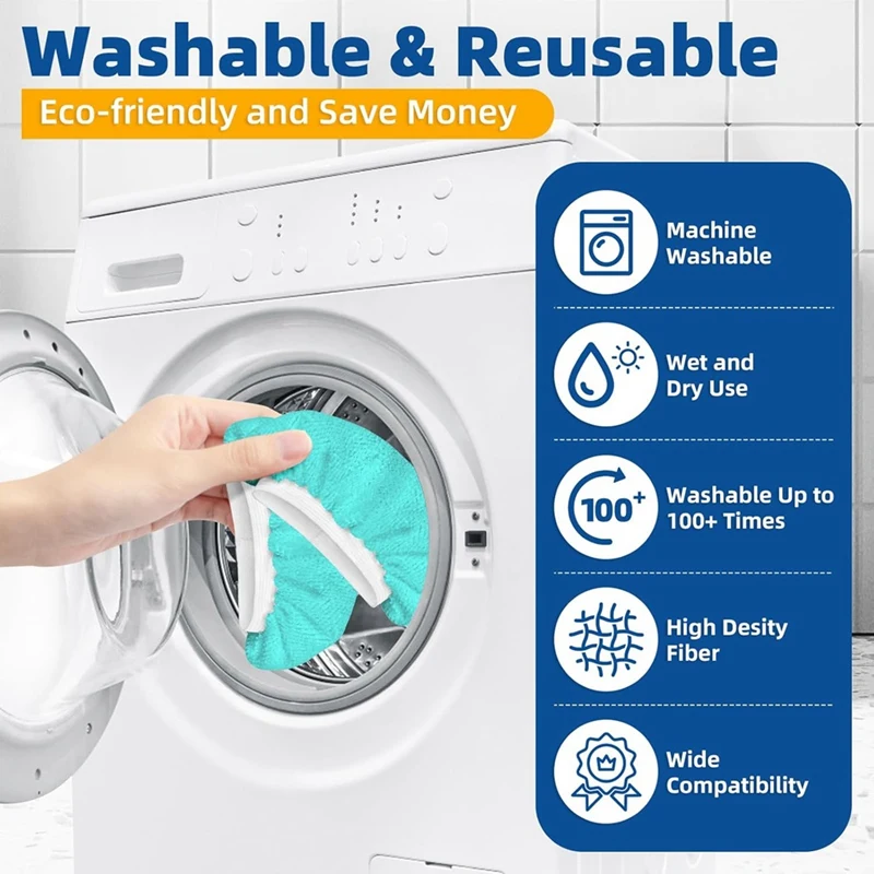 ABBK 10 Pack Blue Steam Cleaner Cloths Reusable Washable Microfiber Mop Pads for Handheld Steamers Deep Cleaning