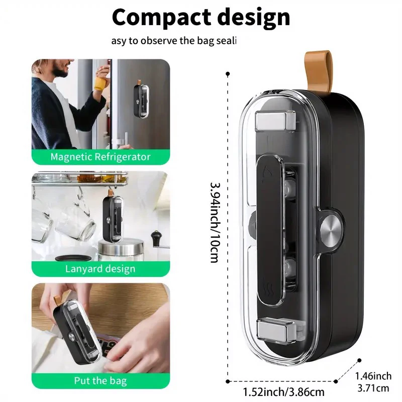 Sluitmachine Mini Draagbare Sluitclip Handdruk Warmte Sluitmachine Voedsel Fruit Snacks Behoud Klein Gereedschap 1-pack