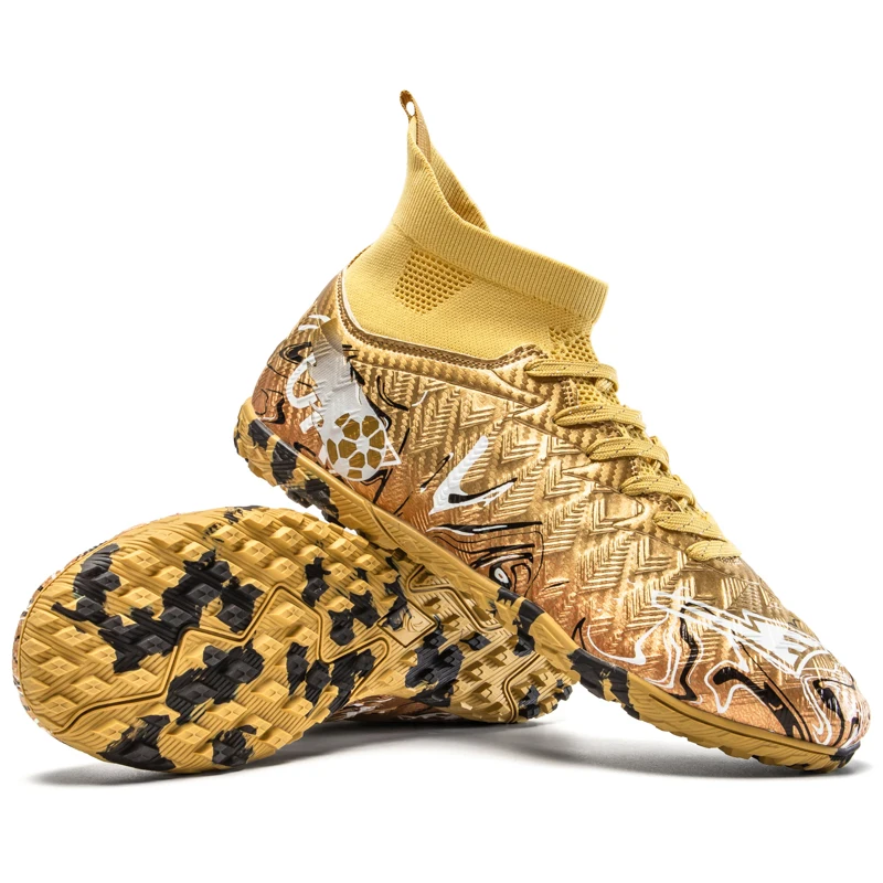 Men Women Football Shoes Turf Soccer Boots Non-Slip Futsal Sneakers Grass Ground Cleats Outdoor Ankle Support Soccer Footwear