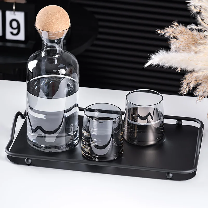 

ins storage tray, wrought iron household water cup rack, bathroom desktop finishing shelf, cosmetic storage tray.