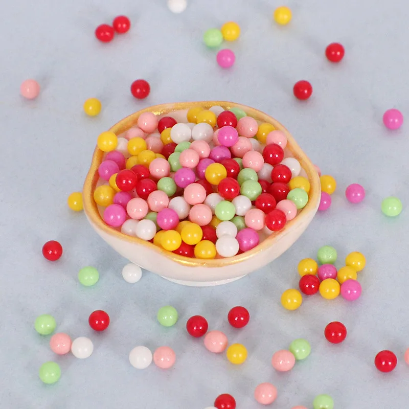 Dollhouse Mini Beads Handmade Colorful Balls Candy Hand Diy Model Simulation Headband Hairpin Decoration Small Doll Accessories