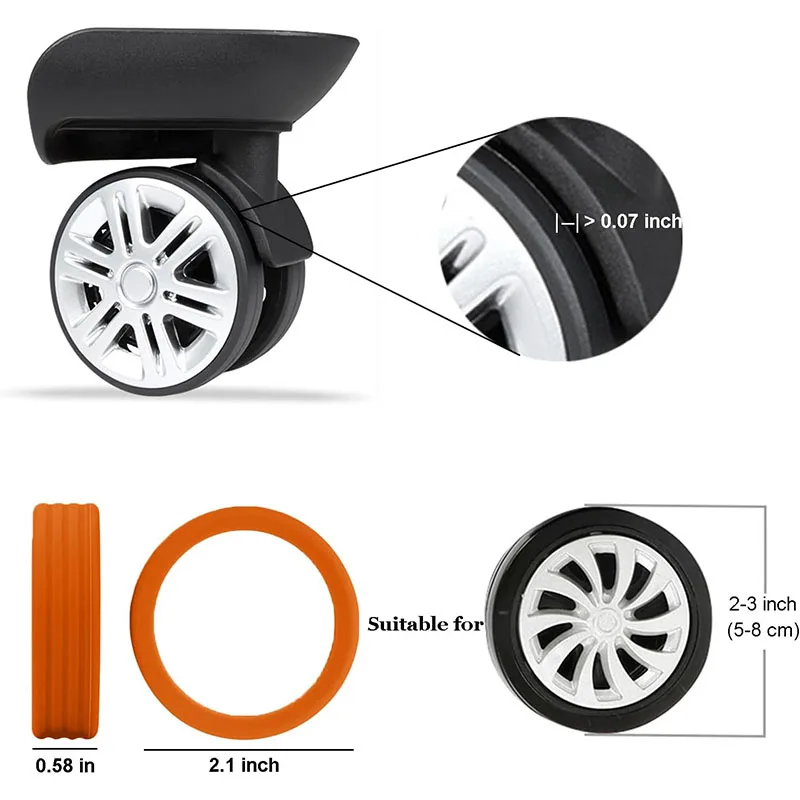 4/8pcs Silicone Luggage Wheels Protector Wheels Caster Shoes for Suitcase Reduce Noise Chair Wheels Guard Cover Accessories