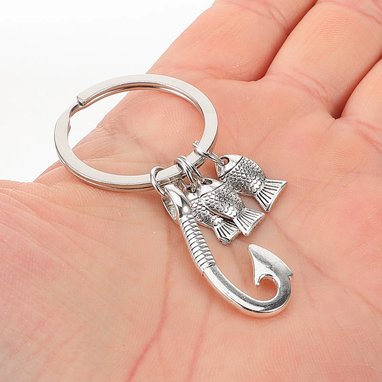 Portachiavi da pesca Portachiavi in metallo Portachiavi durevole Borsa Fascino Regalo per la festa del papà Ornamenti Accessori decorativi