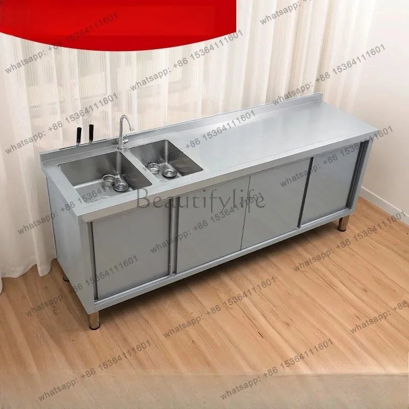 FG  stainless steel pool console integrated storage vegetable basin stove cabinet household