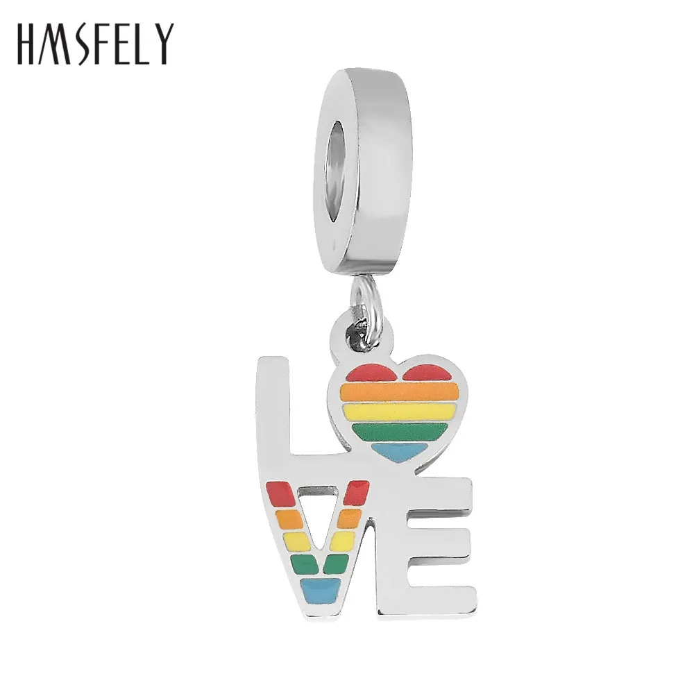 

HMSFELY Stainless Steel Love Letter Pendant For DIY Bracelet Necklace Jewelry Making Accessories Bracelets Parts