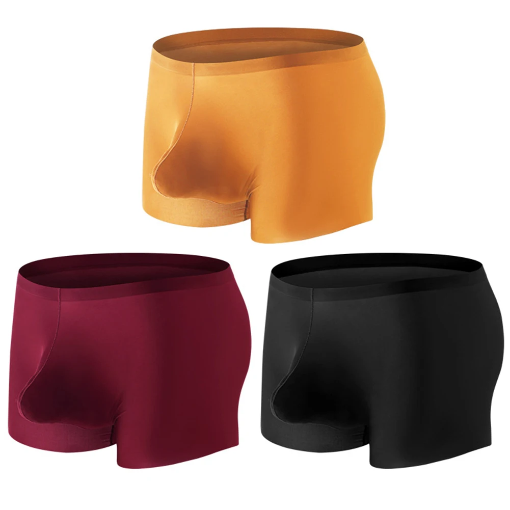 

Boxershorts Men Silky Shorts U Convex Pouch Boxer Briefs Sheath Men's Swimming Trunks Underpants Thongs Underwear Panties