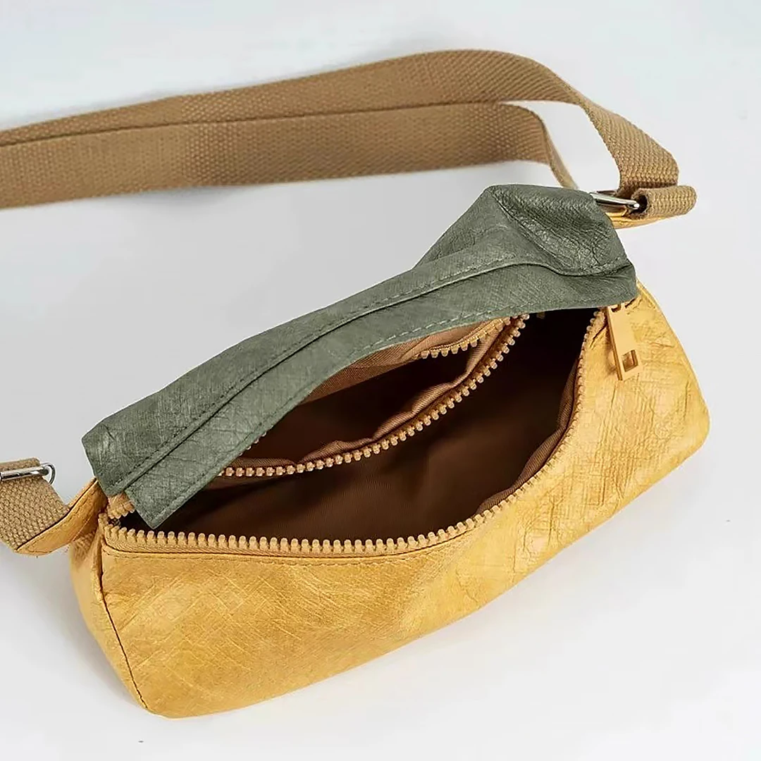 Bolsa tipo estilingue masculina, mini bolsa crossbody à prova d'água de papel dupont, bolsa triangular de cintura cruzada para passeios, uso diário tyvek