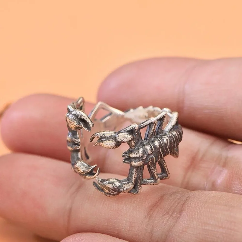 New Domineering Animal Scorpion Open Ring Creative Trend Men's and Women's Rings Personalized Fashion Niche Party Gift Jewelry