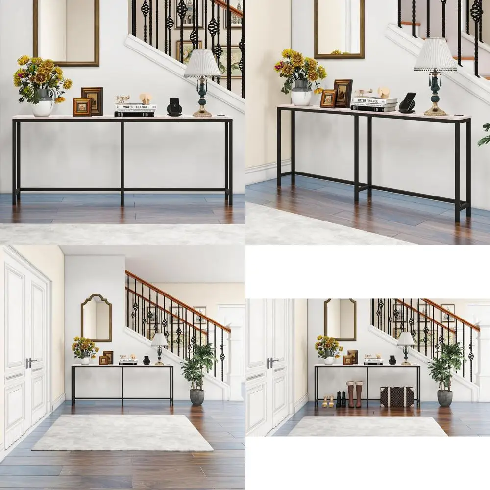 

Консольный столик Maple 70.8 с USB-портами для зарядки, идеально подходит для использования у дивана, идеально подходит для узких пространств