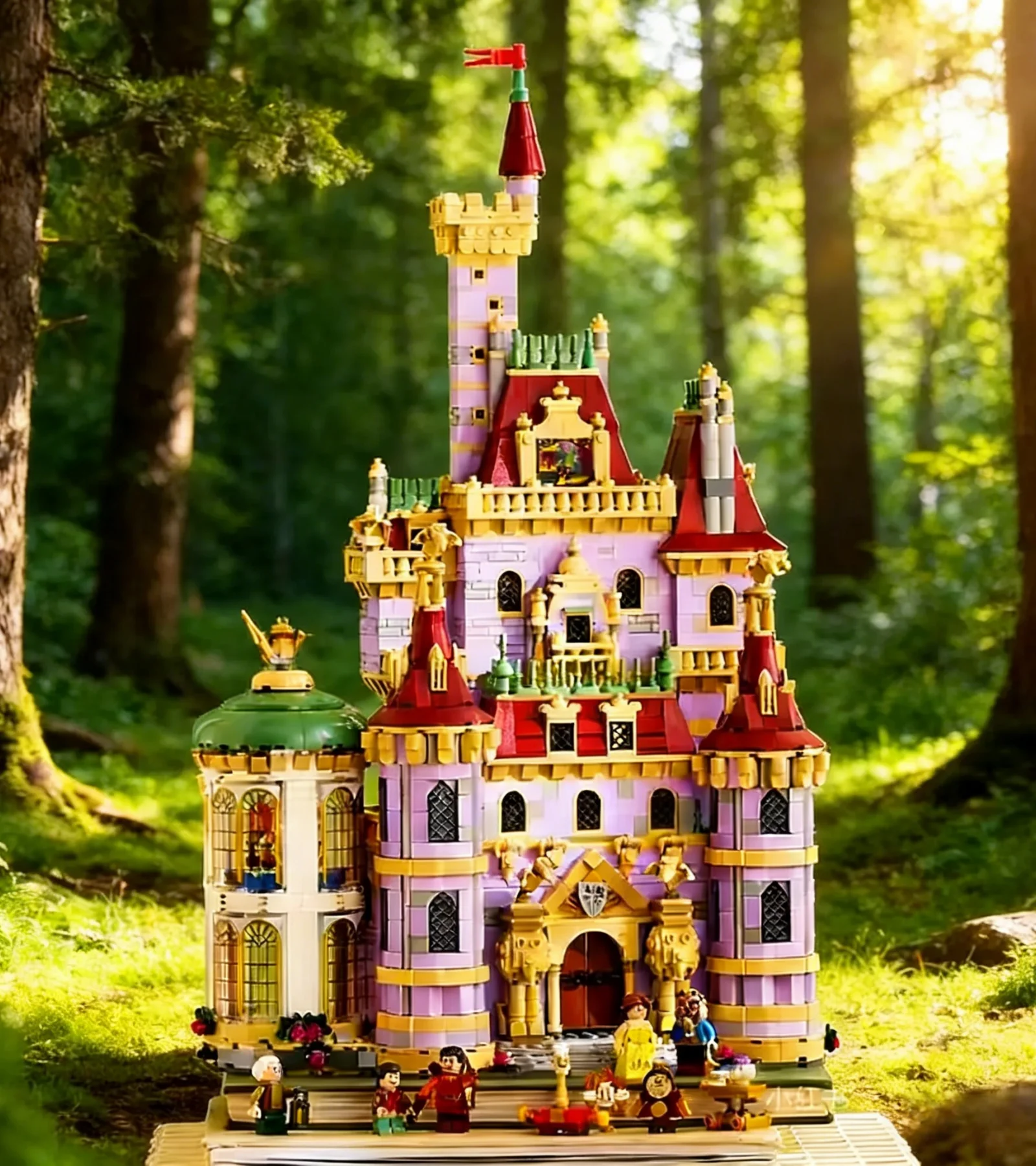 

2916 деталей Конструктор «Замок принцессы» из мультфильма «Красавица и Чудовище», подарок на день рождения, игрушка-головоломка, модель для декора 43263