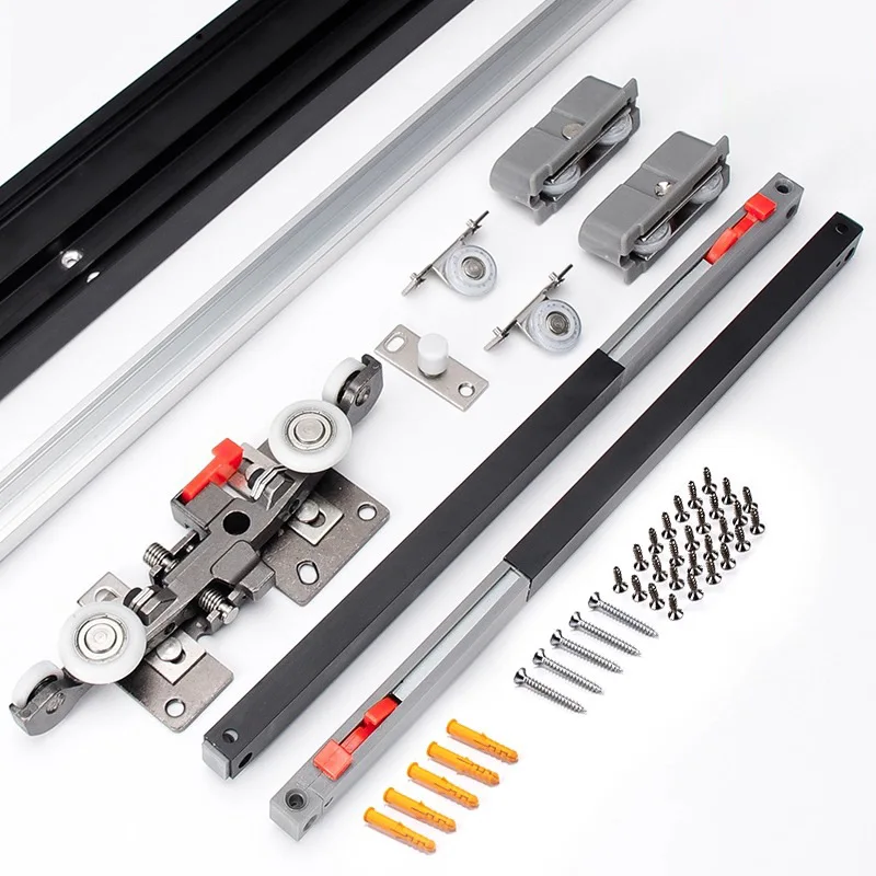 Hidden Wooden Ghost Door Slide Rail Kit 80kg Load Bearing Track Hardware for 700mm-1200mm Door Sliding  Accessories