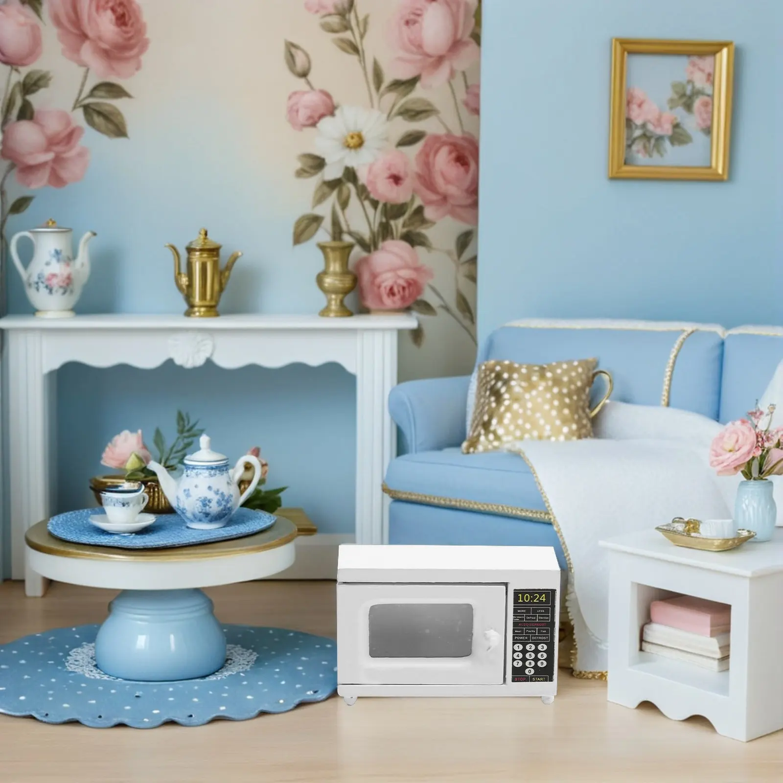 

Mini Microwave Oven Wooden Craft Retro Style Miniature House Furniture Decoration Ornament Accessories Photography Prop Mini