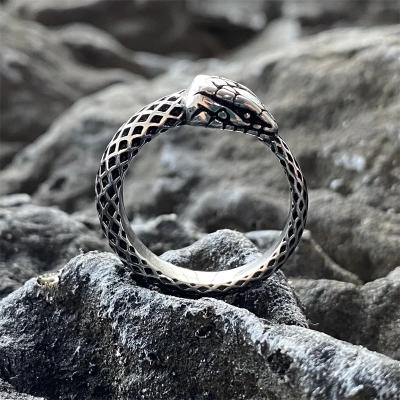 Ouroboros Ring Gothic Stainless Steel Fashion Jewelry Party Punk Gift For You Vintage Animals Cool Snake Accessories Wholesale