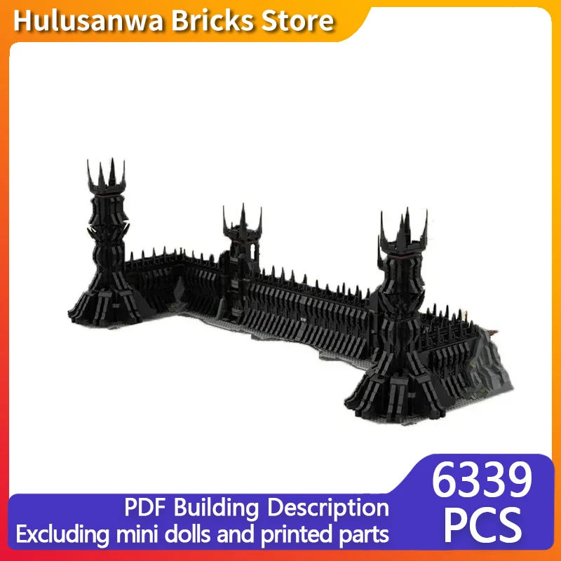 Ring Movie Model MOC Building Bricks Castle Black City Wall Gate Modular Technology Gifts Holiday Assemble Children Toys Suit